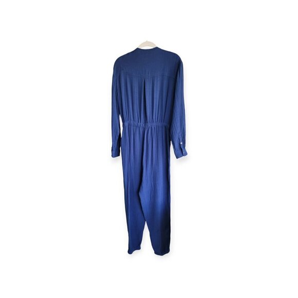 Madewell l/s royal blue 100% cotton jumpsuit pantsuit boilersuit office size 2 - Picture 4 of 9